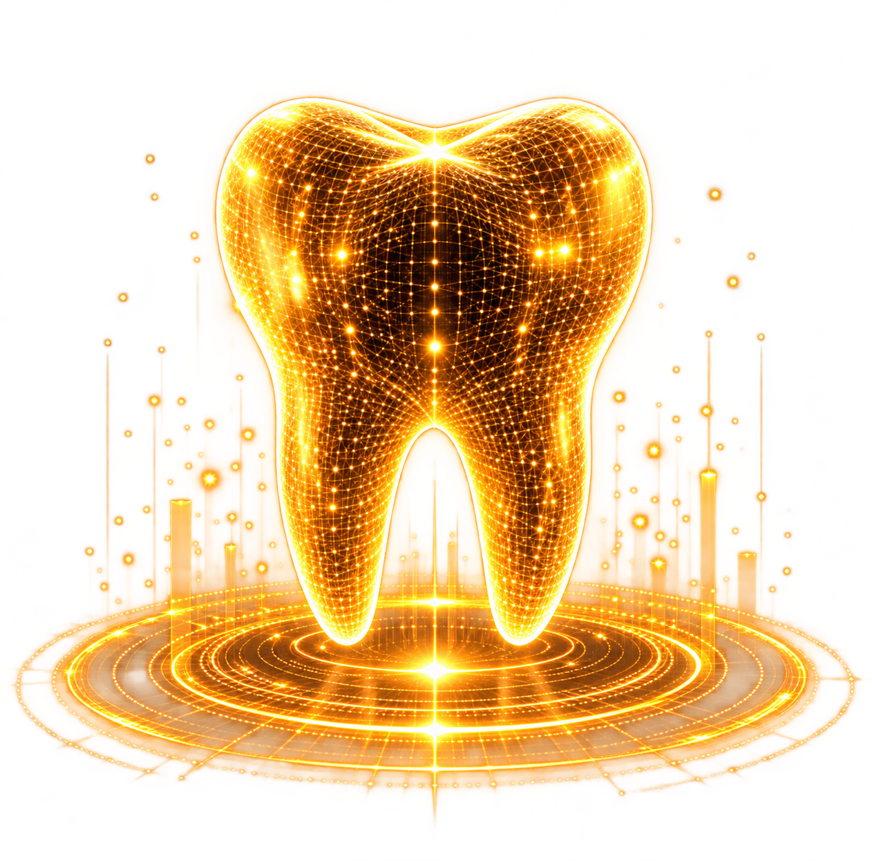 Glowing digital tooth core